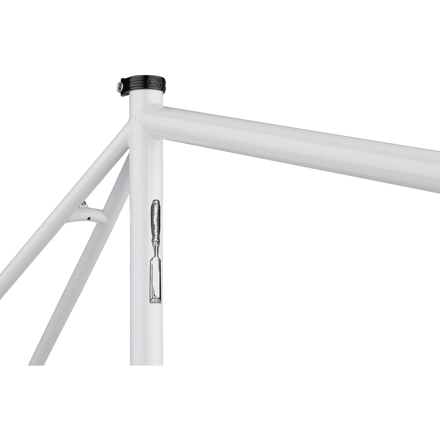 Surly Preamble Frameset Thorfrost White seat tube area focus