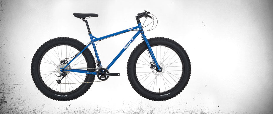 Surly Pugsley fat bike Blue color side view