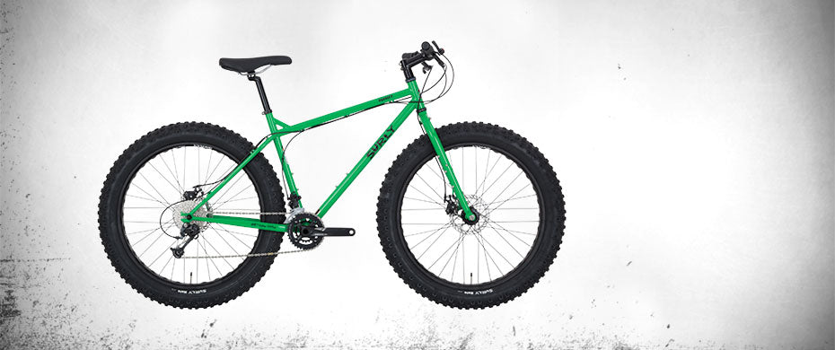 Surly Pugsley fat bike Grassy Green color side view