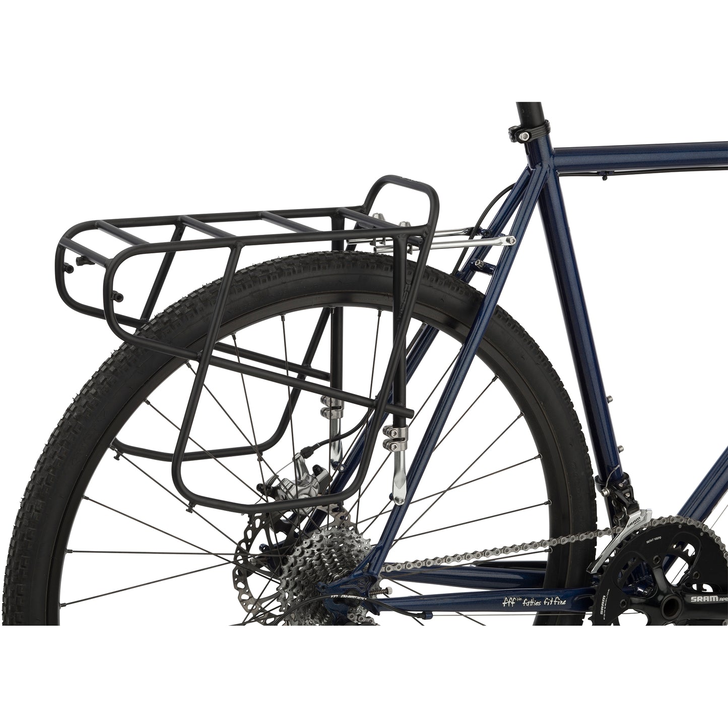 Surly Rear Disc Rack Standard, Black side view mounted on bike