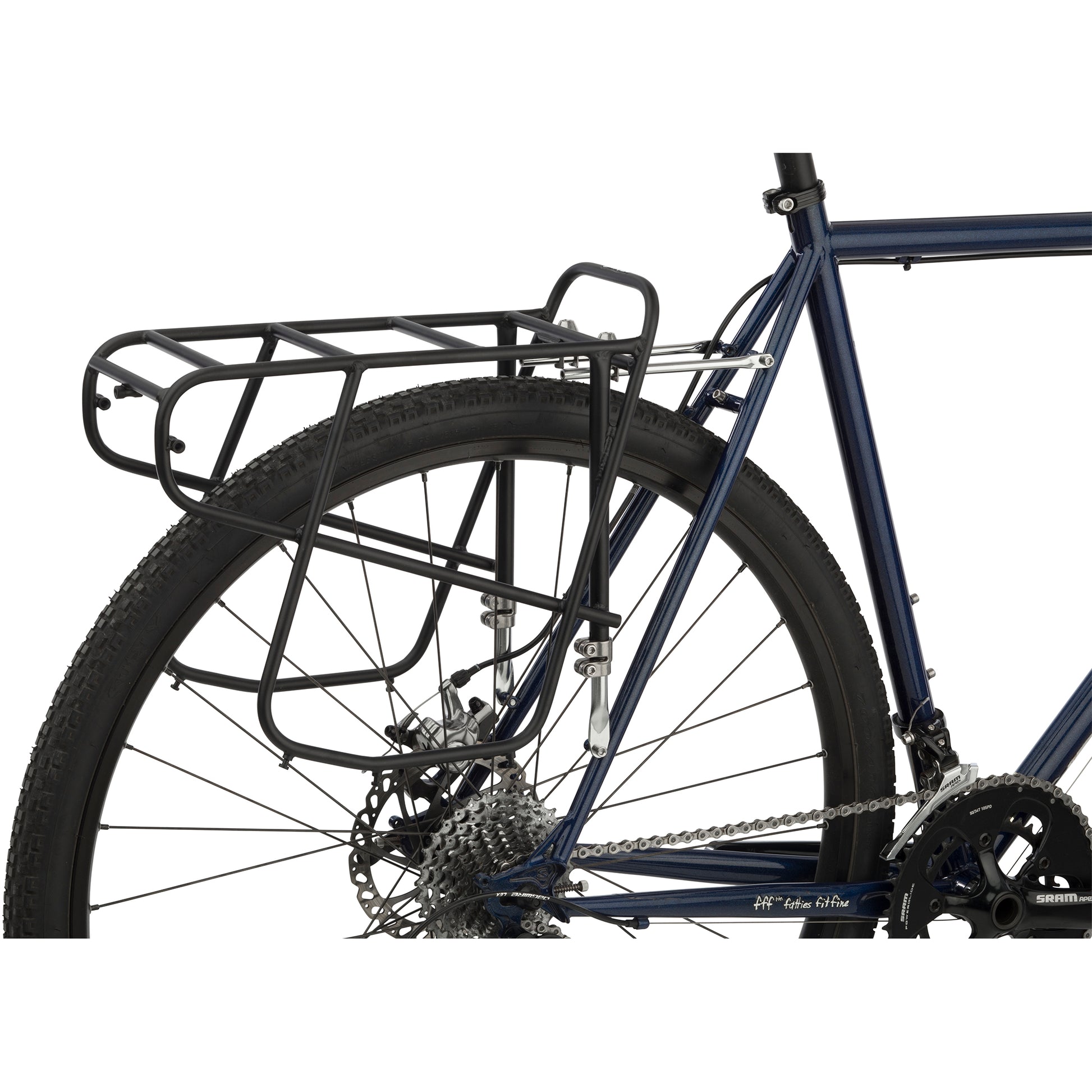 Surly Rear Disc Rack Standard, Black side view mounted on bike