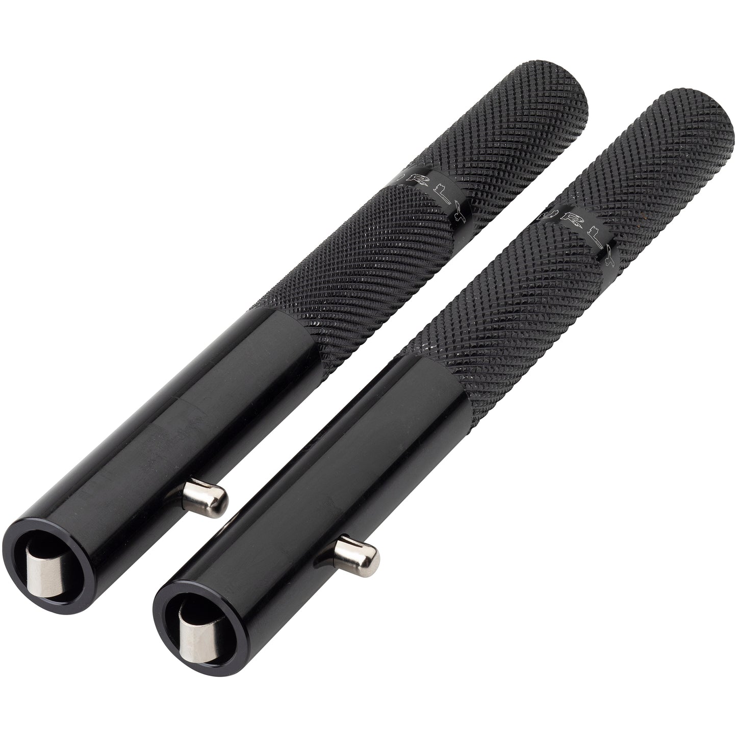 Surly Round Pegs, black, three quarter view showing ends on white background