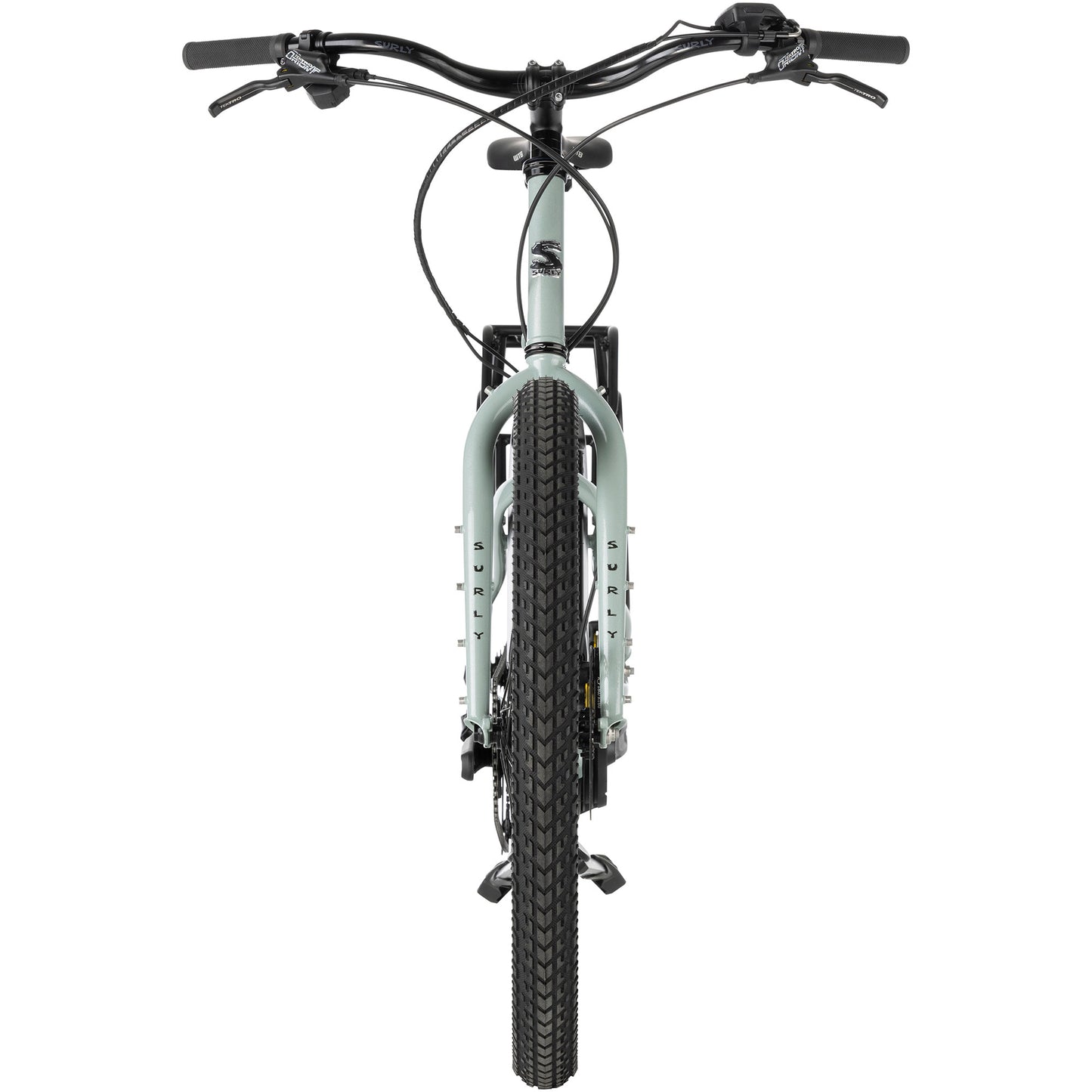 Surly Skid Loader cargo E-bike Bathwater Gray color rear view