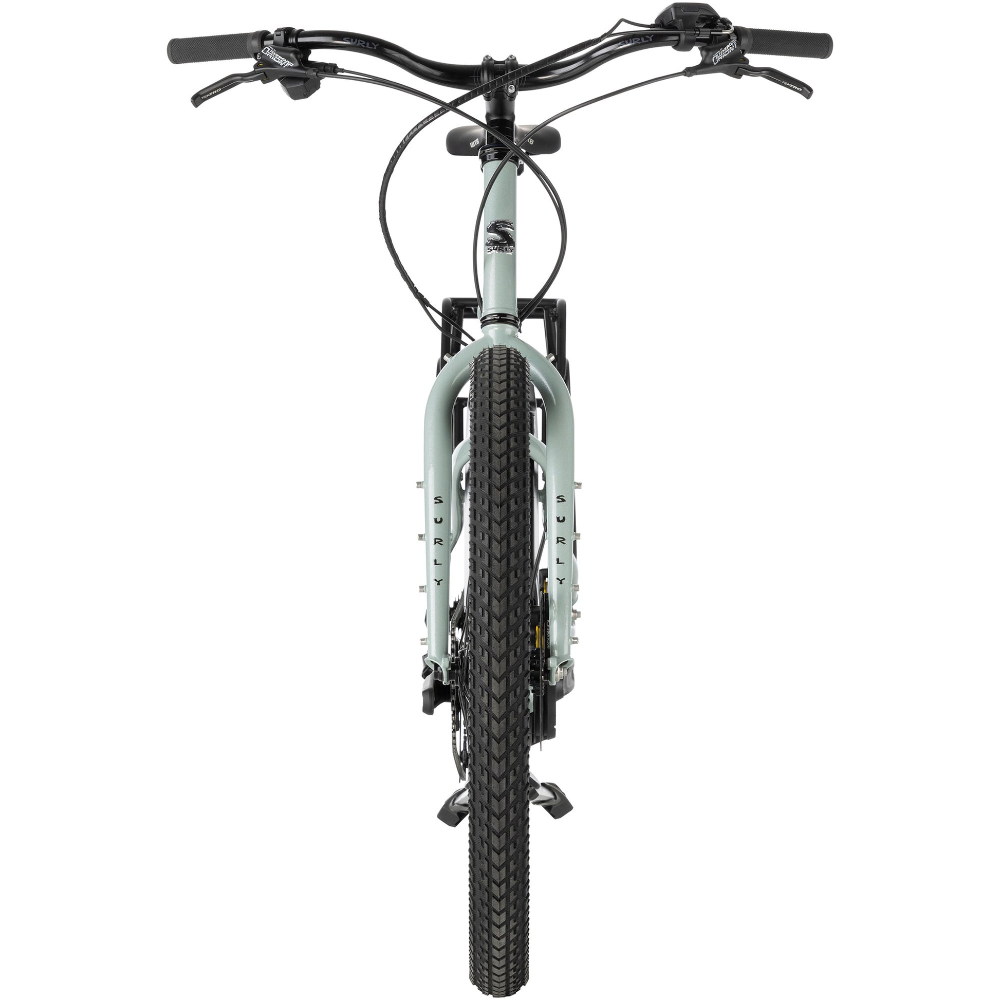Surly Skid Loader cargo E-bike Bathwater Gray color rear view
