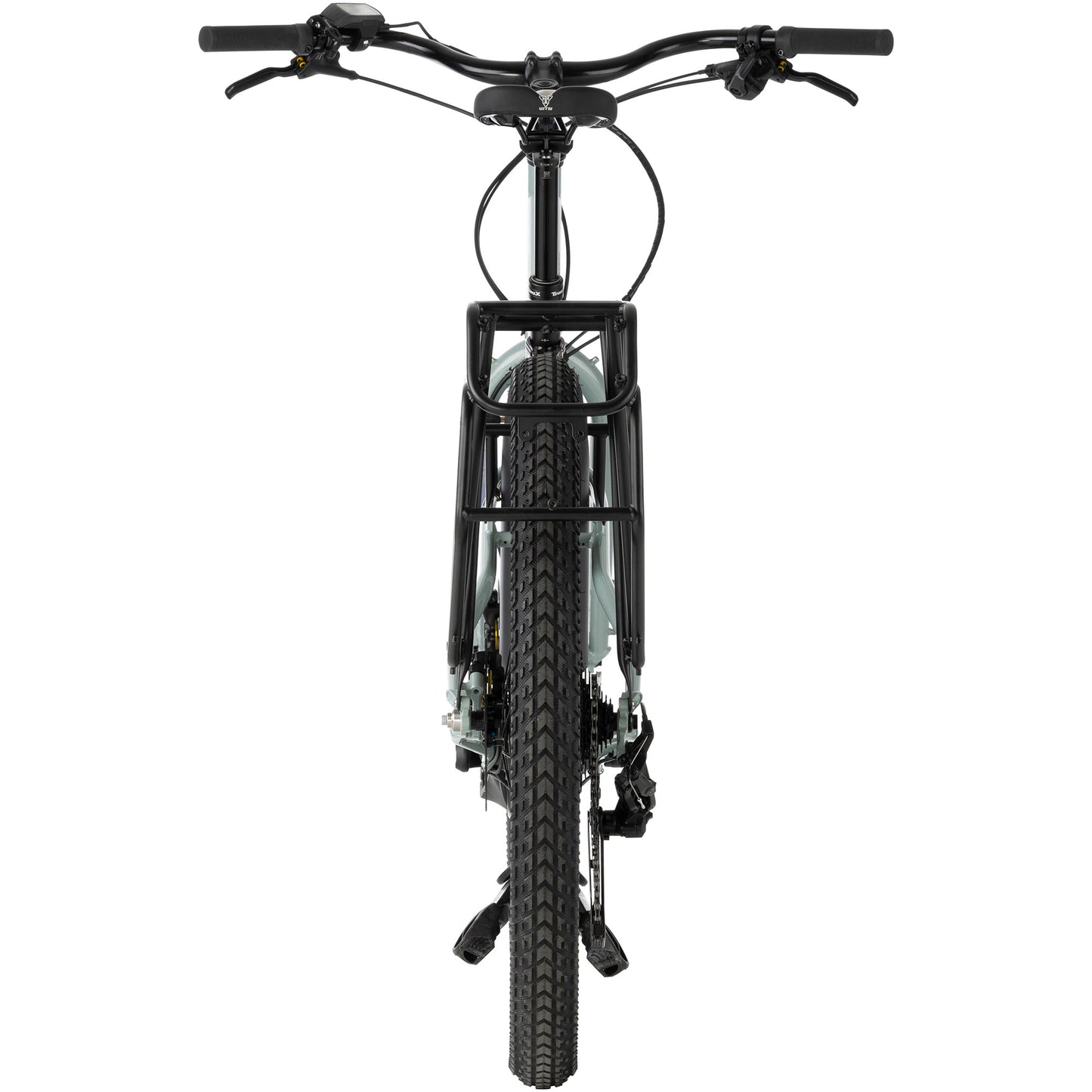 Surly Skid Loader cargo E-bike Bathwater Gray color front view