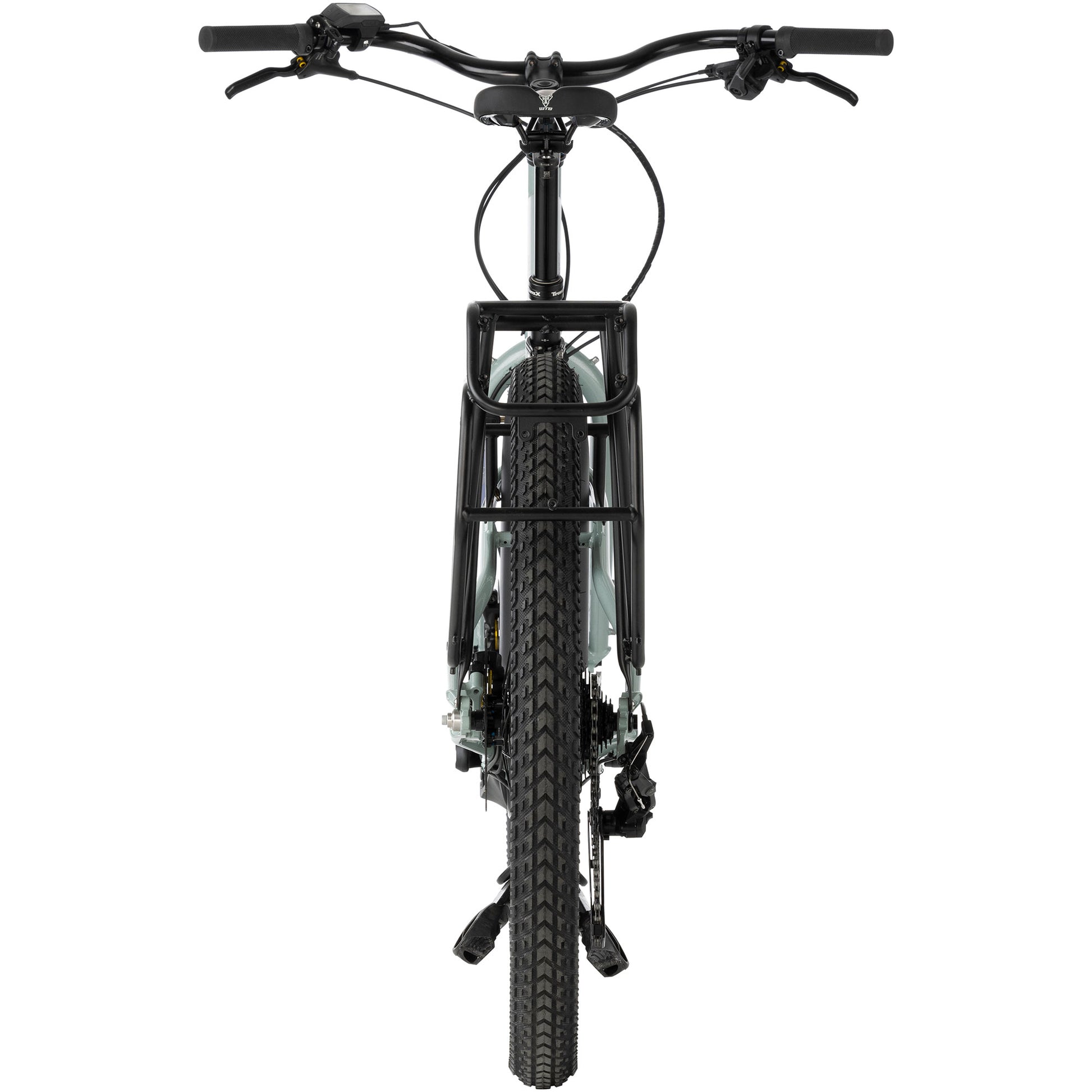 Surly Skid Loader cargo E-bike Bathwater Gray color front view