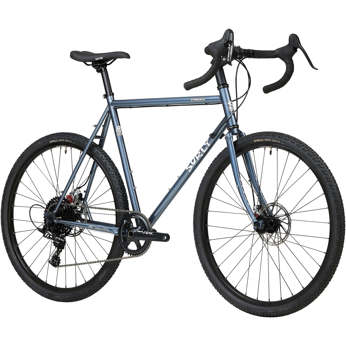 Surly Straggler 650b bike Cold Steel Blue front three-quarter view