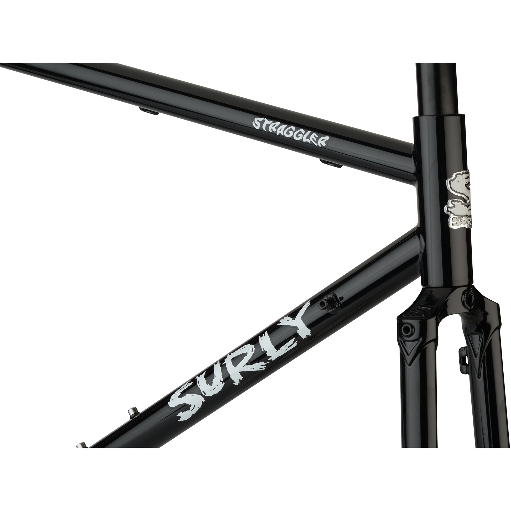 Surly Straggler 650 frameset Black head tube area focus