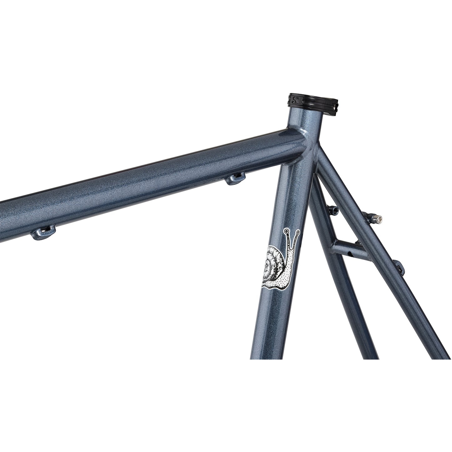 Surly Straggler 700c frameset Cold Steel Blue seat tube area focus