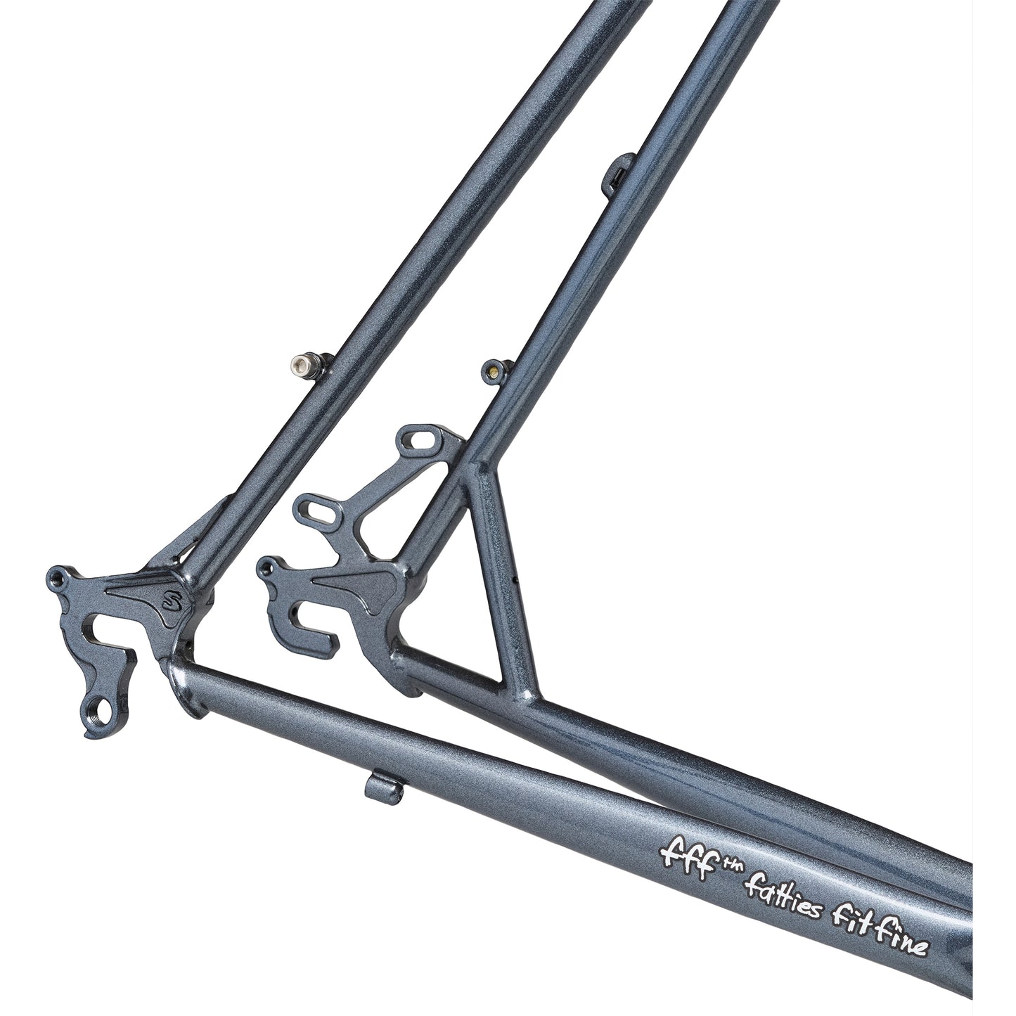 Surly Straggler 700c frameset Cold Steel Blue rear dropout area focus