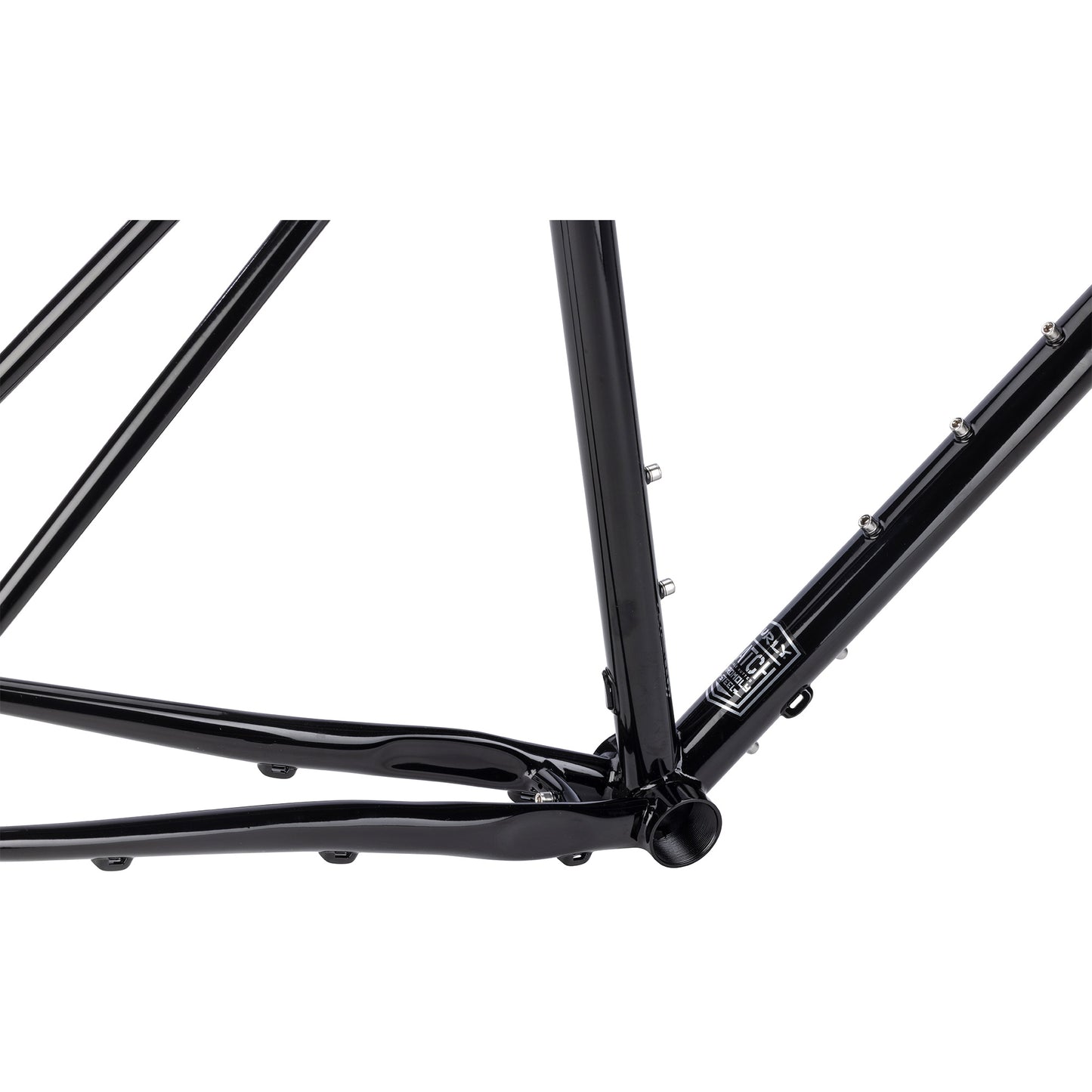 Black bicycle frame on a white background