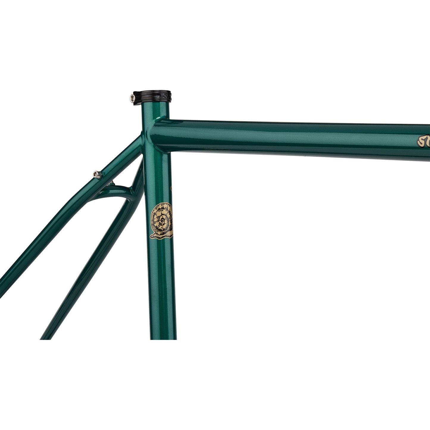 Surly Straggler Frameset in Subtropic Algae color view of seat tube, top tube, and seat stays on white background