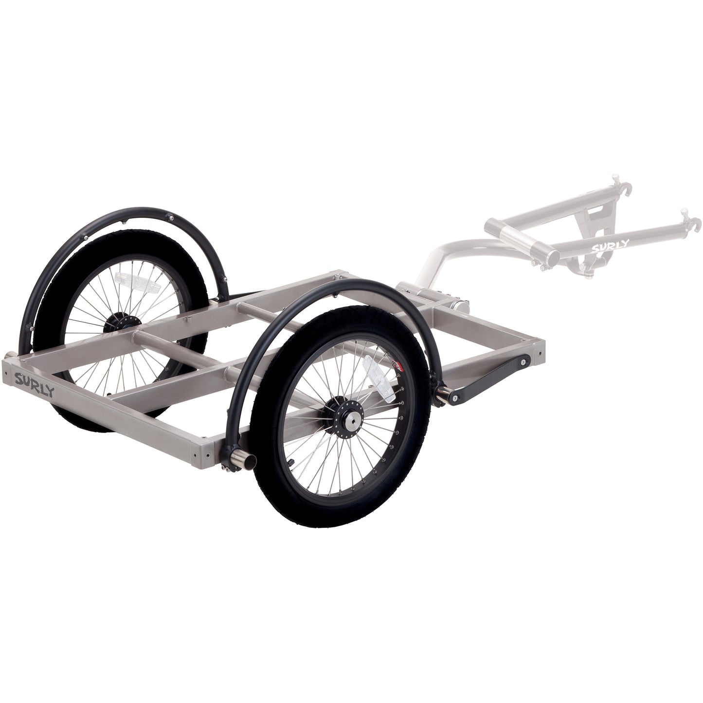 Surly Ted Trailer rear three-quarter view with hitch grayed out