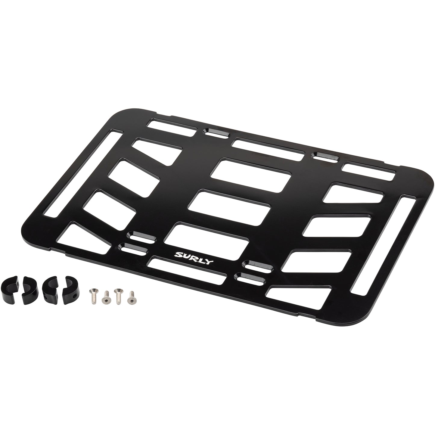 Surly TV Tray top three-quarter view with mounting hardware