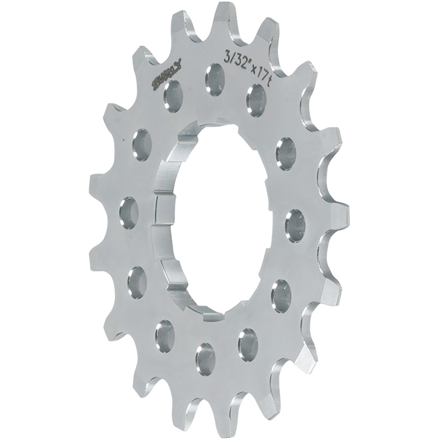 Surly cassette cog - silver - front three quarter view