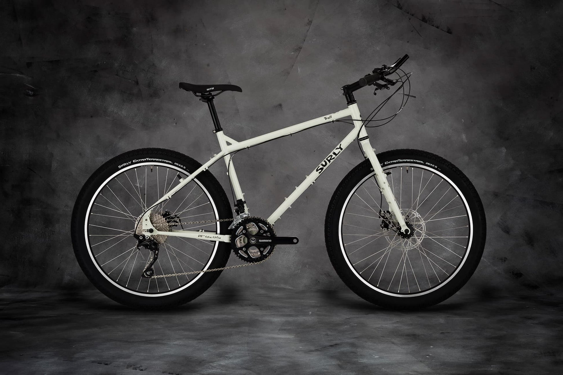 Surly Troll bike side view in Salt Shaker color
