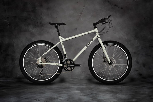 Surly Troll bike side view in Salt Shaker color
