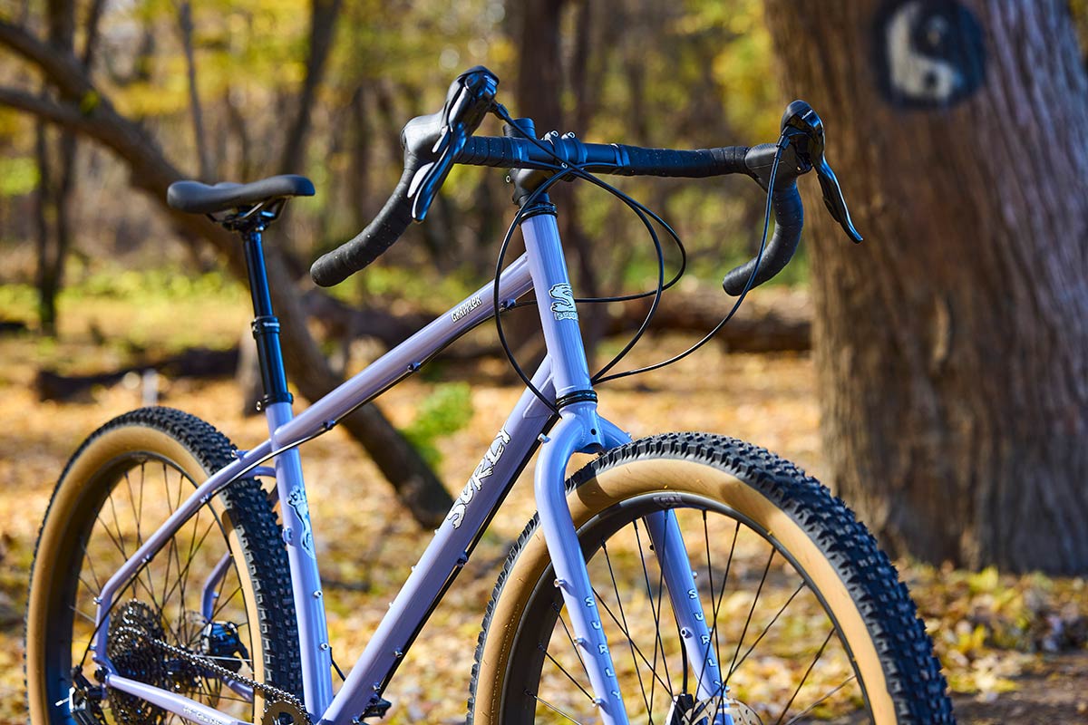 Surly Grappler fork and front wheel detail 