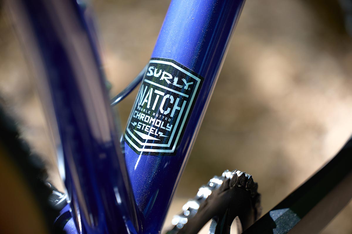 Grappler Natch Tubing decal close-up on down tube near bottom bracket