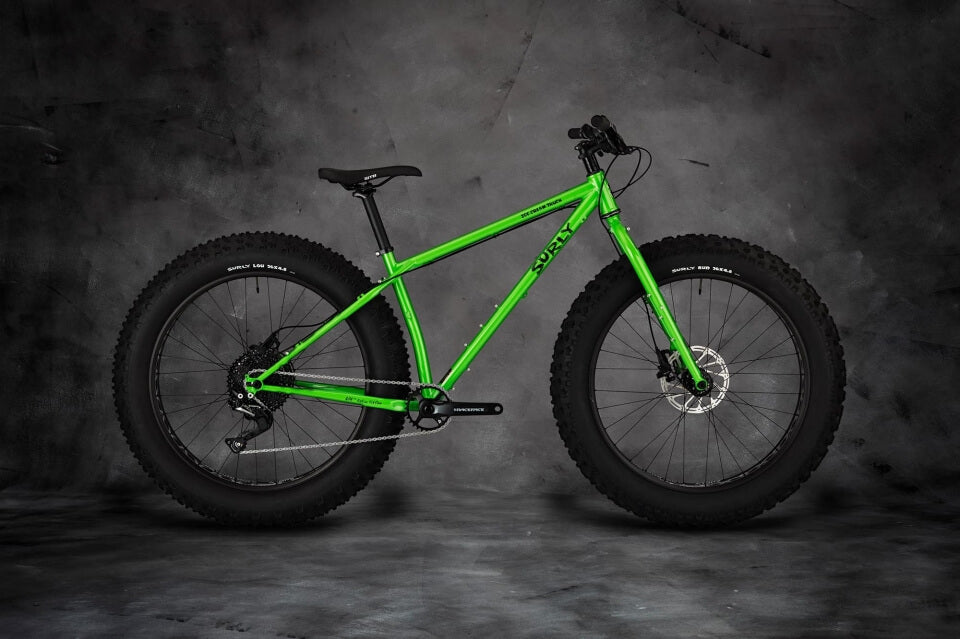 Surly Ice Cream Truck fat bike Plutonium Sparkle Green color side view