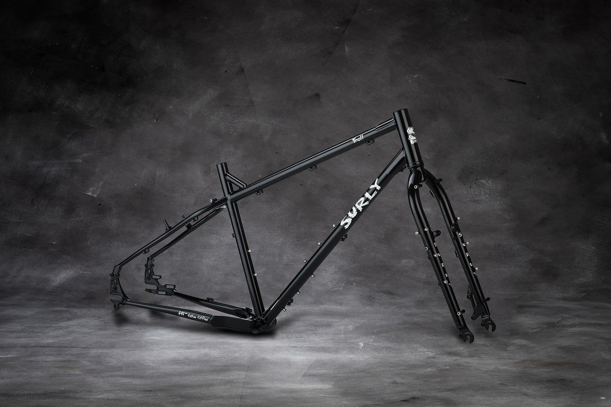 Surly Troll frameset side view Black Forest color