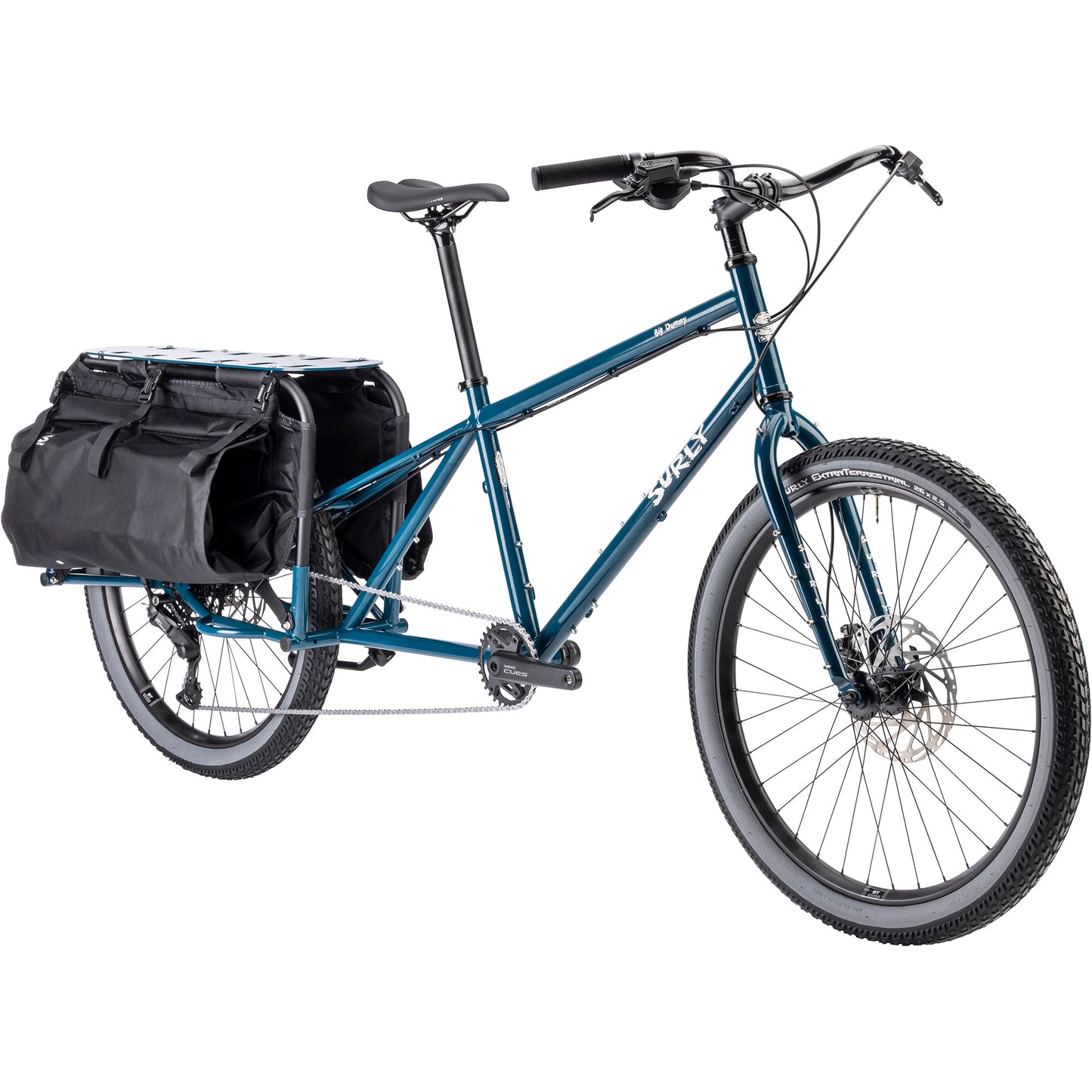 Surly Big Dummy cargo bike Twilight Zone color front three-quarter view on white background