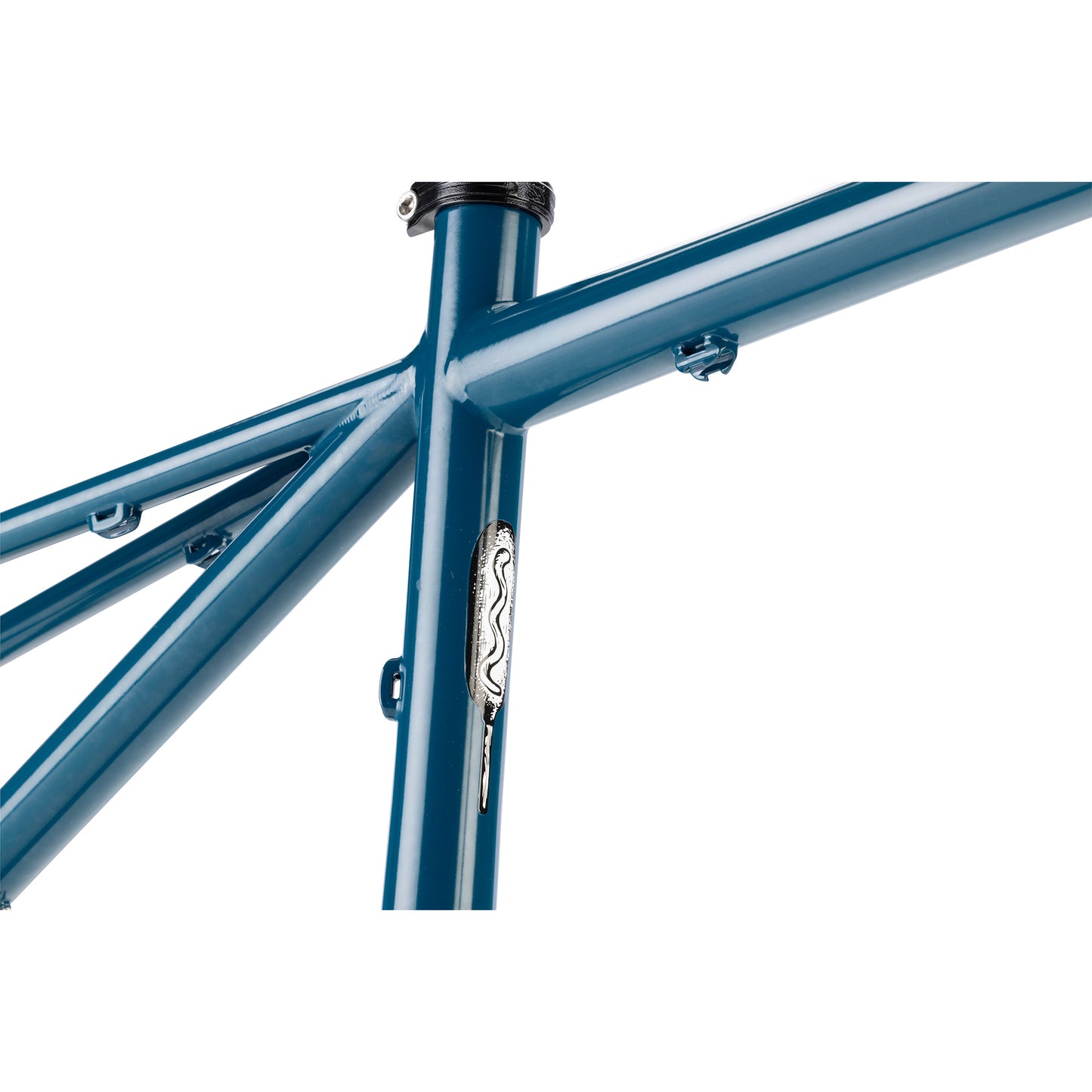 Surly Big Dummy cargo frameset seat tube area focus on white background