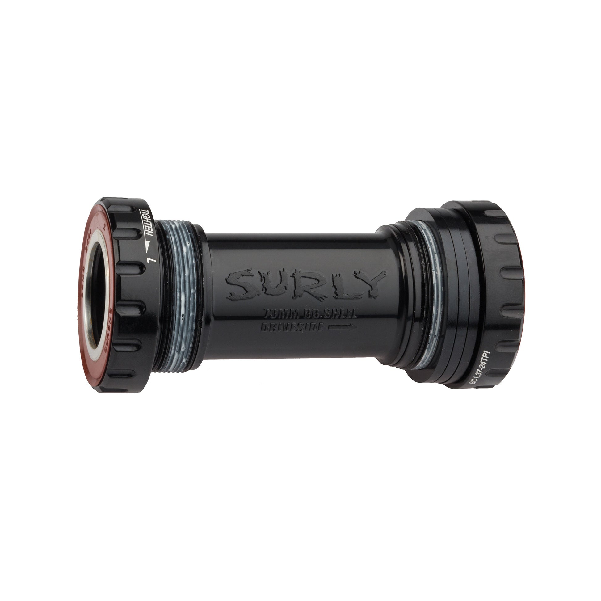Surly bicycle bottom bracket 73mm width on white background