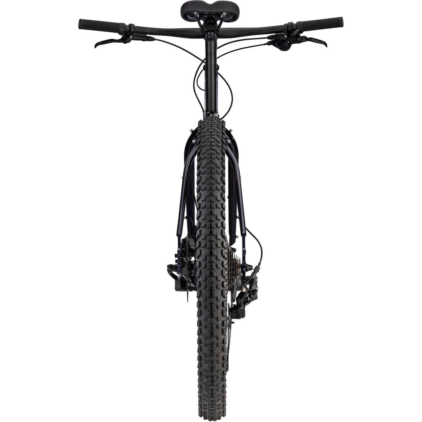 Surly Bridge Club bike in Squid Ink color straight-on rear view on white background
