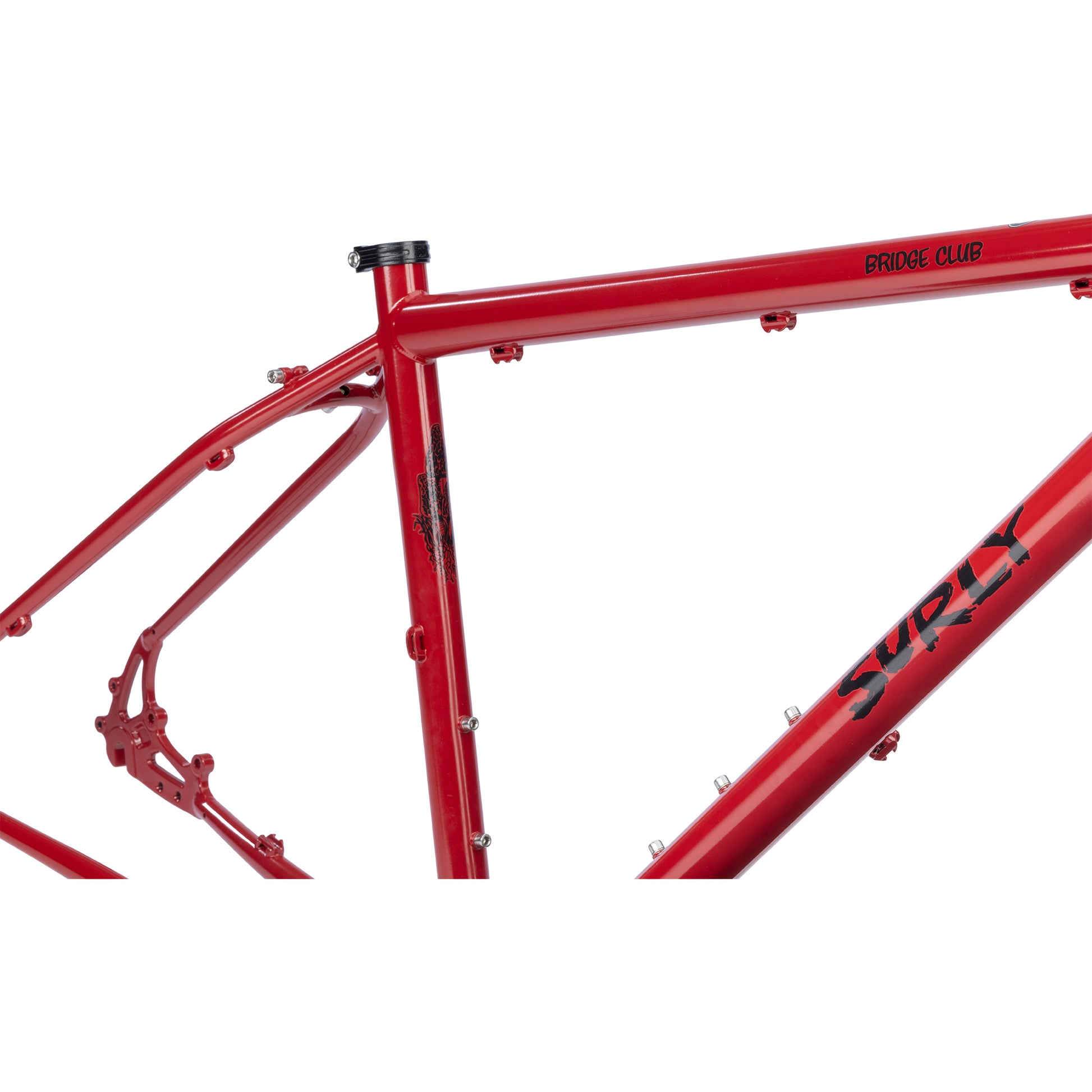 Surly Bridge Club Frameset seat tube area focus on white background