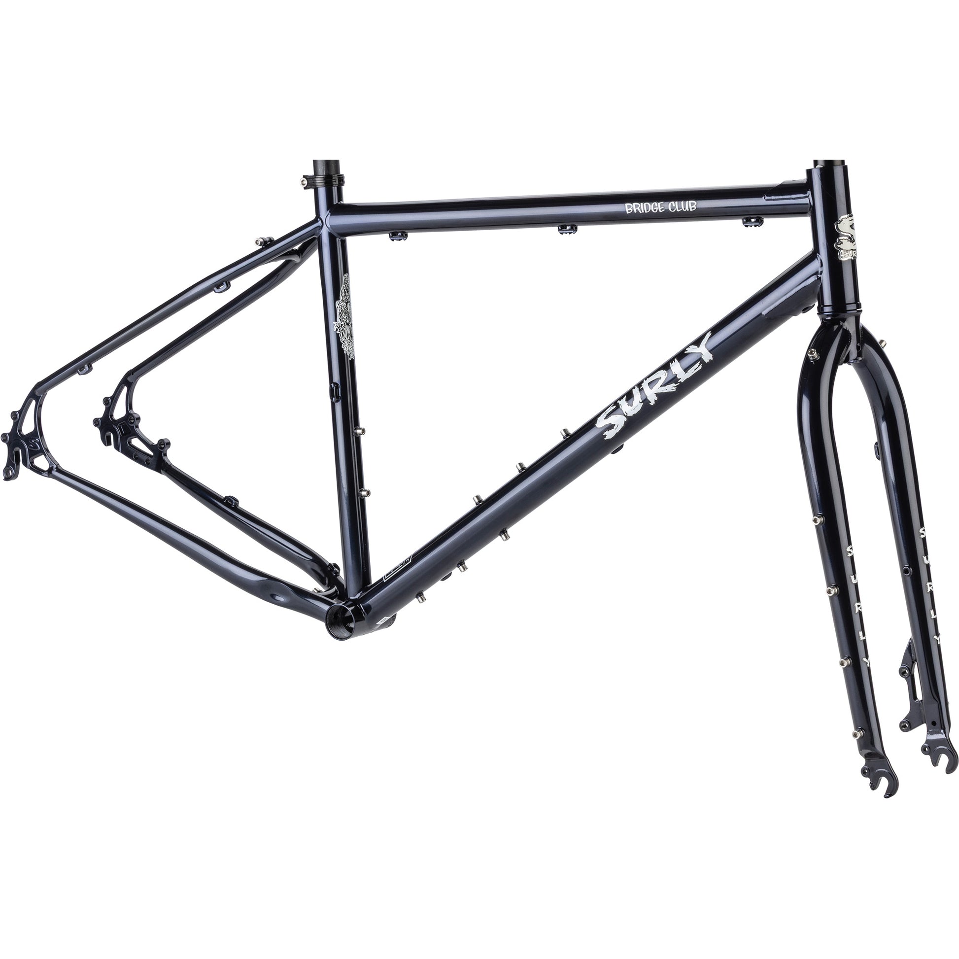 Surly Bridge Club frameset in Squid Ink color side view on white background