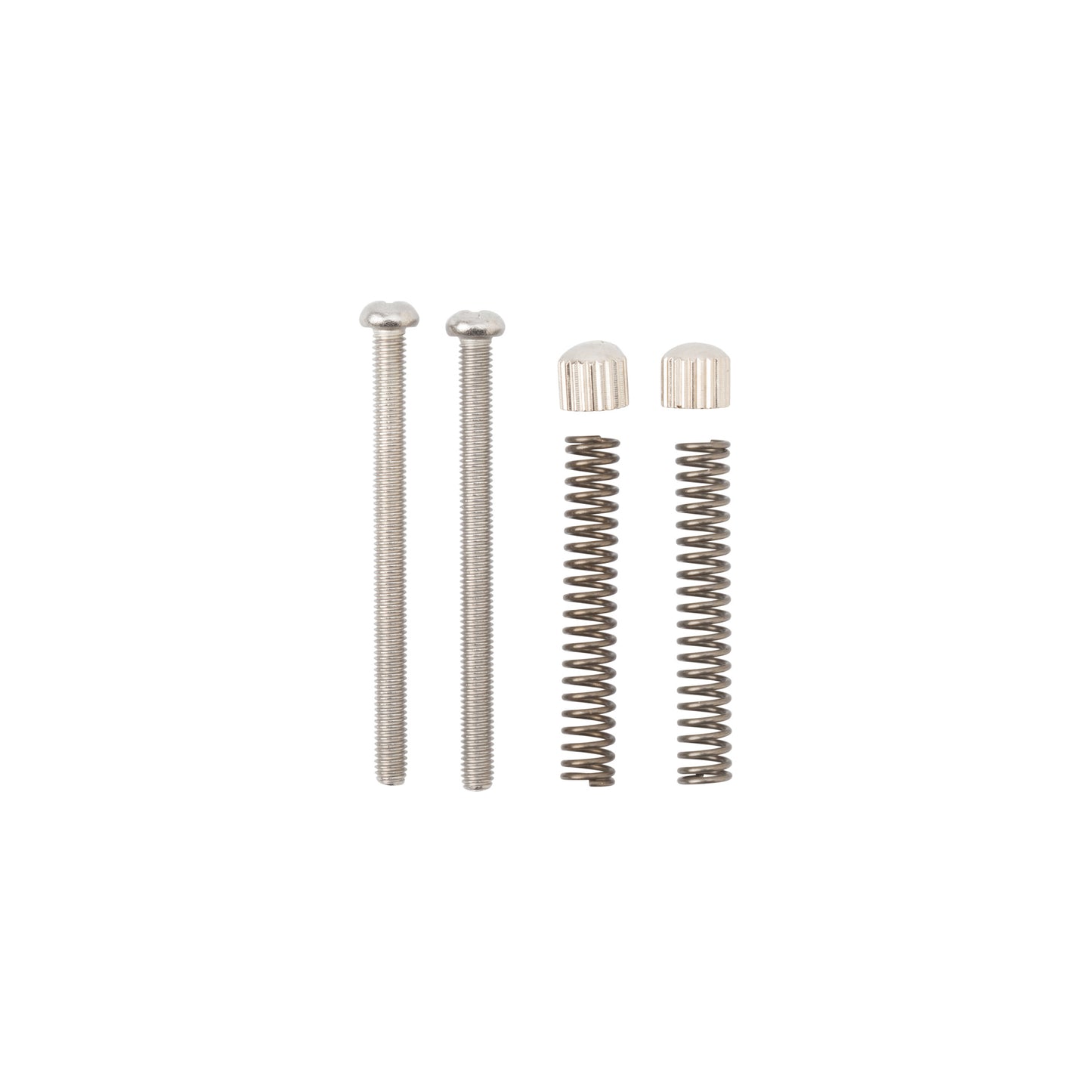 Surly Cross-Check frame dropout screws, spings, and caps on white background