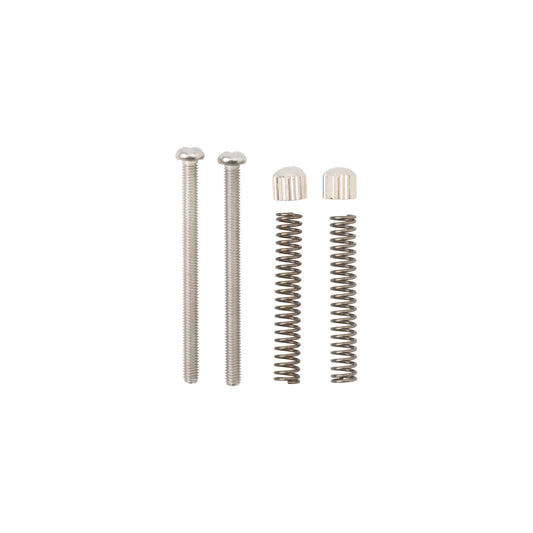 Surly Cross-Check frame dropout screws, spings, and caps on white background