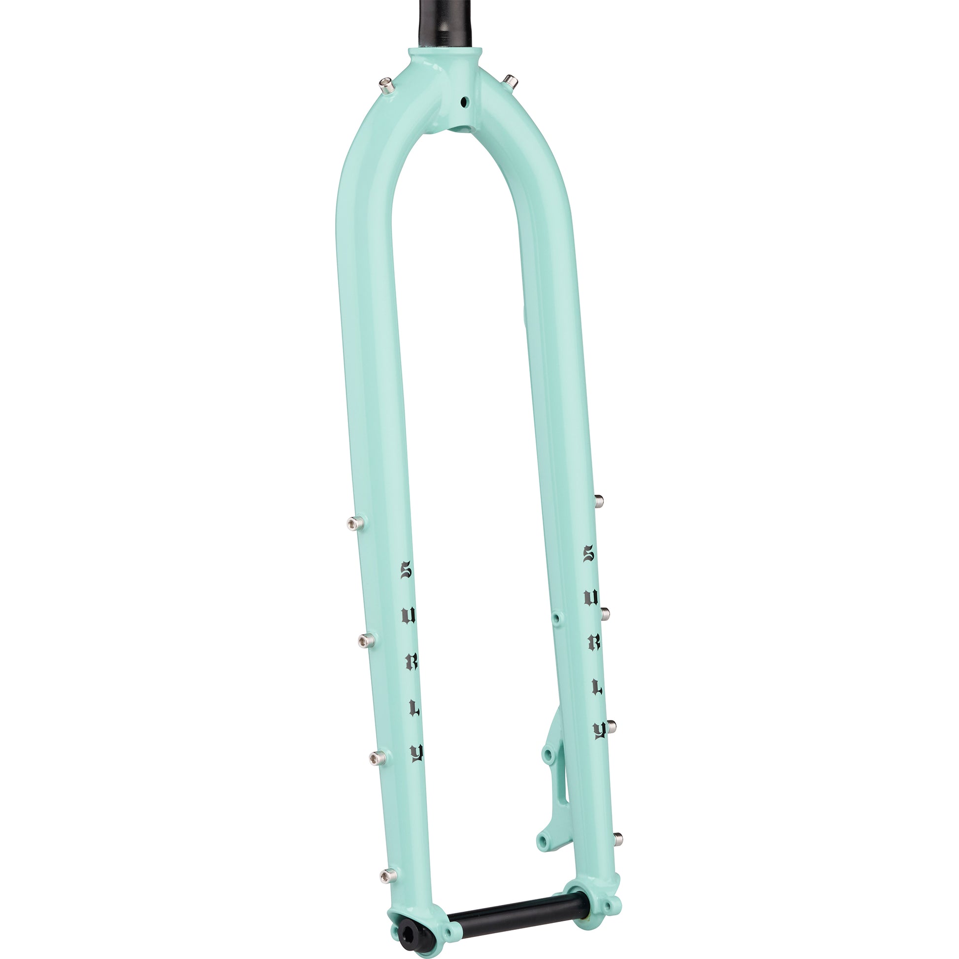 Surly Dinner Fork Blue Oyster Coat color 29" 485mm axle to crow front view