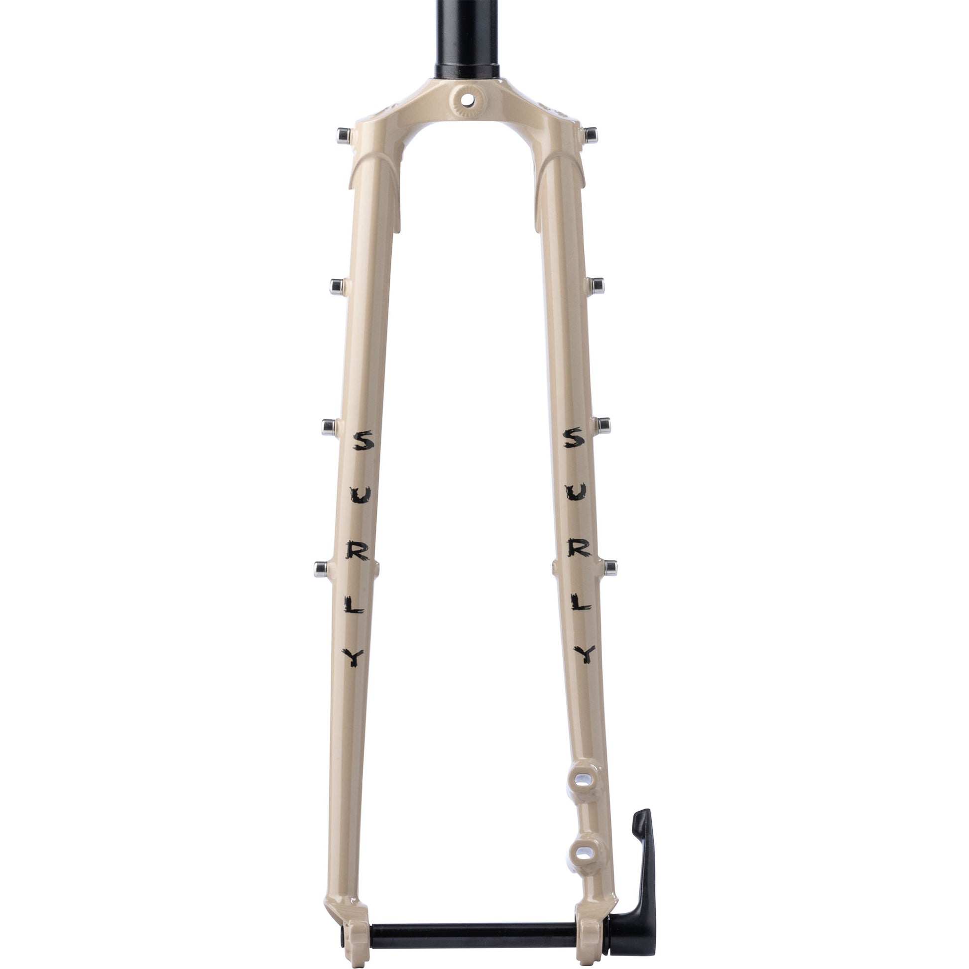 Surly Disc Trucker Thru-Axle Fork in Grandpa's Khakis color straight-on front view on a white background