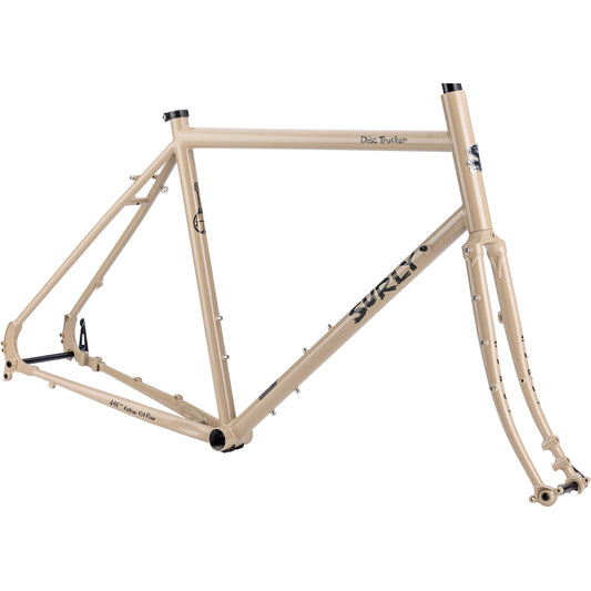 Surly Disc Trucker 26 inch in tan color side view on white background