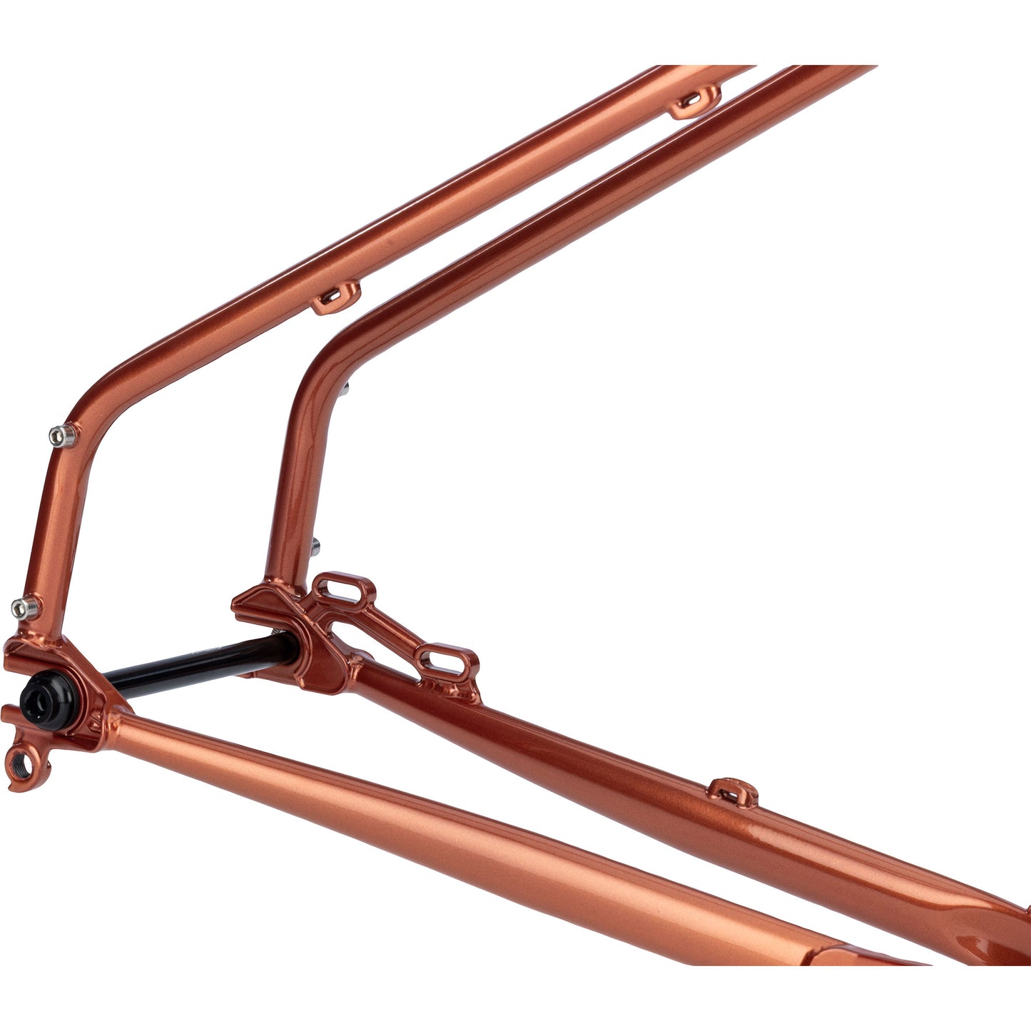 Surly Grappler Frameset Caramelized Copper color rear dropout area focus on white background