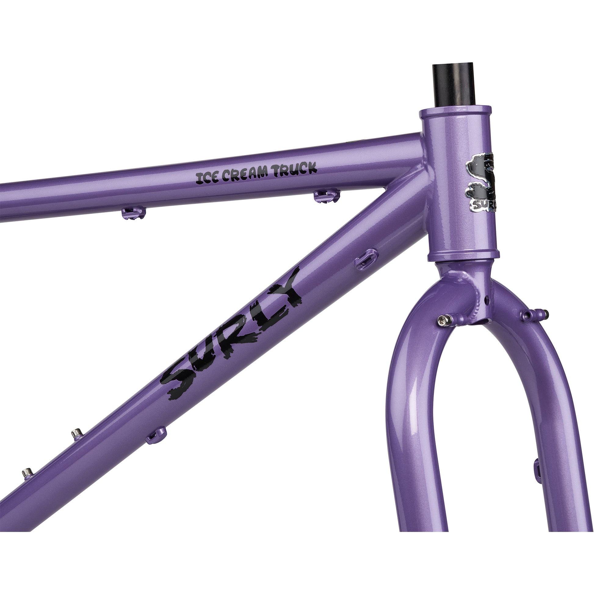 Surly Ice Cream Truck frameset Taro Milk Tea color head tube area focus