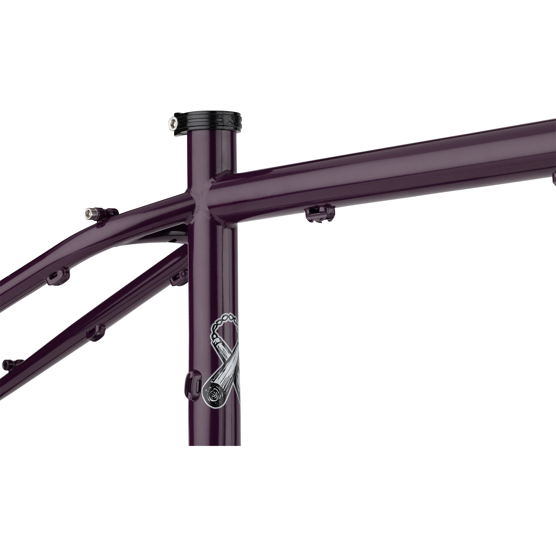 Surly Karate Monkey Frameset Organic Eggplant seat tube area focus