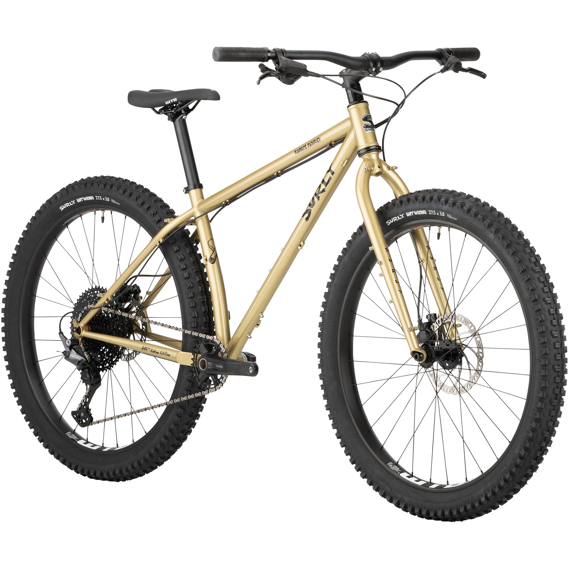 Surly Karate Monkey Rigid Mountain Bike Fool's Gold front three-quarter view