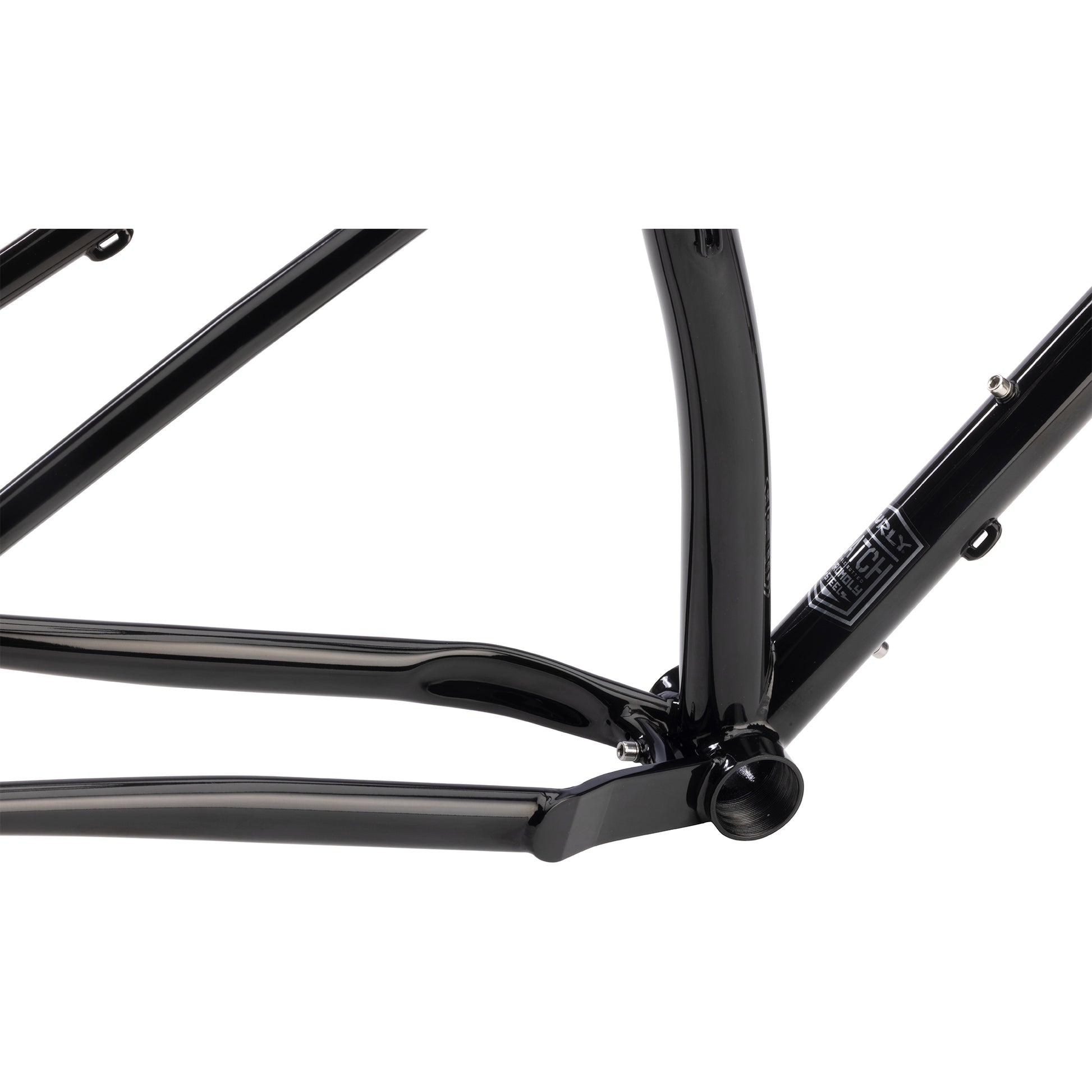 Surly Krampus Frameset black color bottom bracket area focus on white background