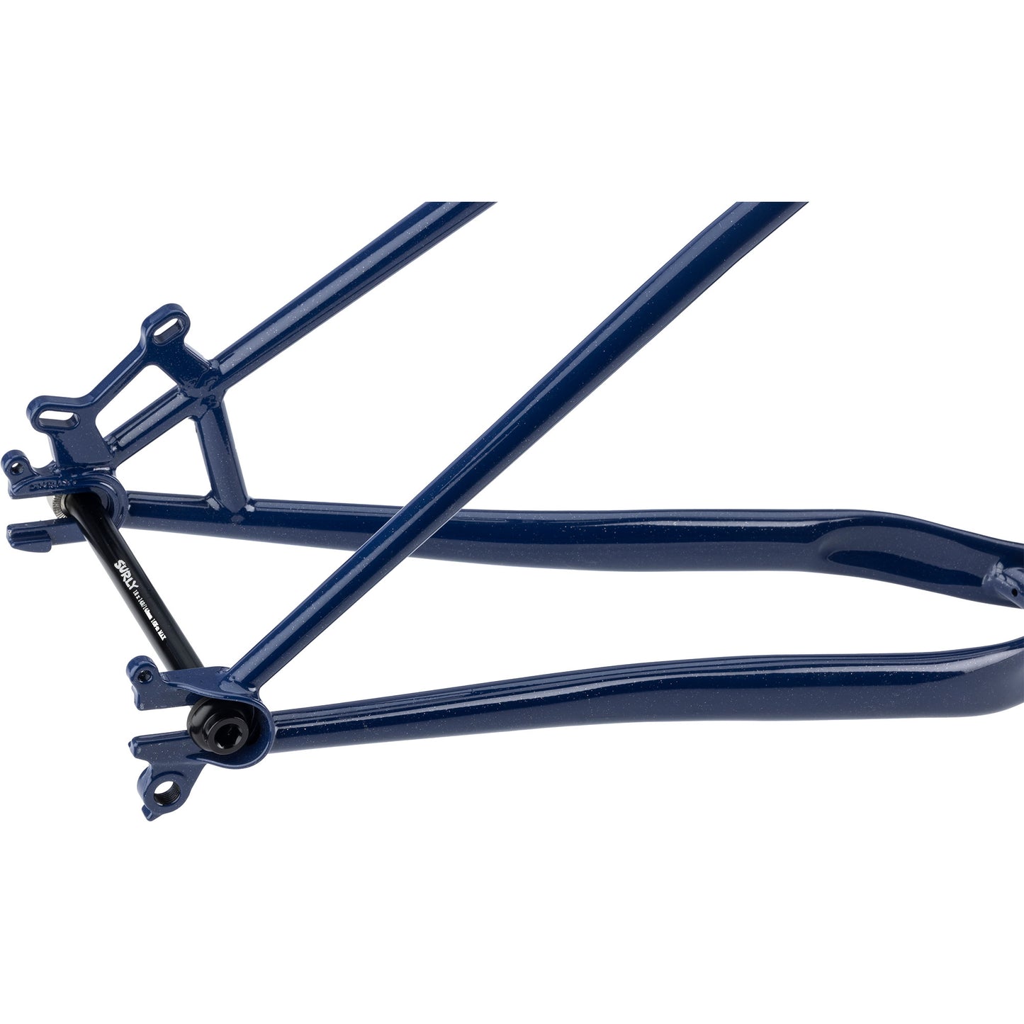 Surly Lowside Frameset in Blue Monday color rear dropout area focus on white background