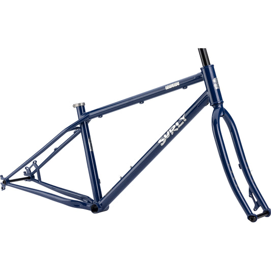 Surly Lowside Frameset in Blue Monday color side view on white background