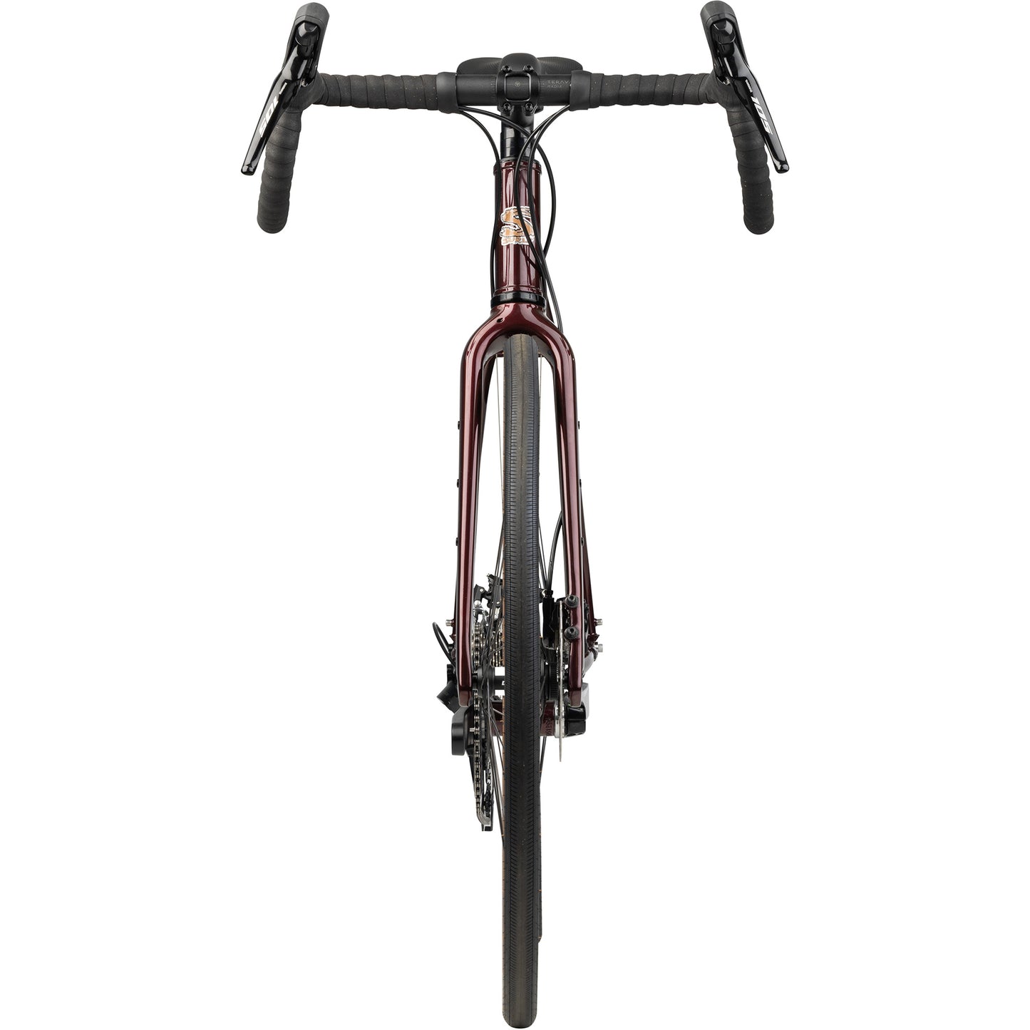 Surly Midnight Special bike in Black Cherry Fizz color straight-on front view on white background