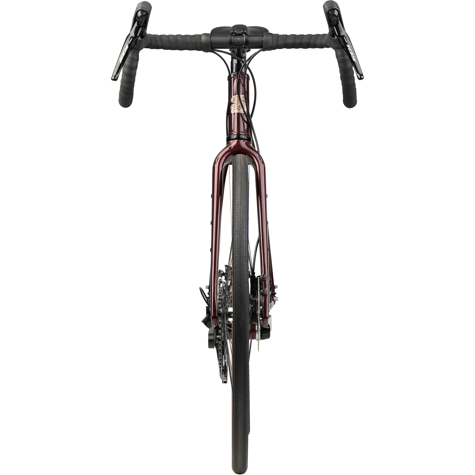 Surly Midnight Special bike in Black Cherry Fizz color straight-on front view on white background