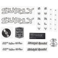 Surly Midnight Special Decal Set Silver sheet of all decals for bike with headbadge