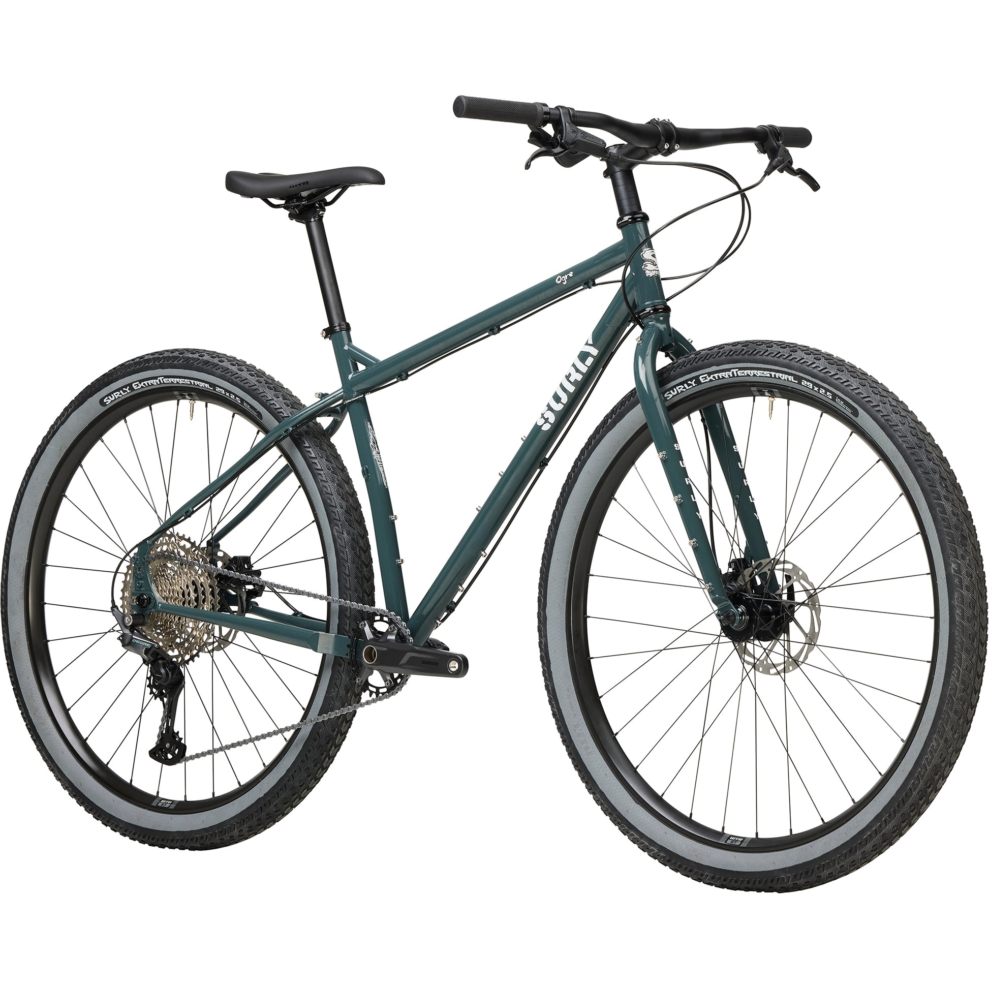 Surly Ogre bike green color front three-quarter view