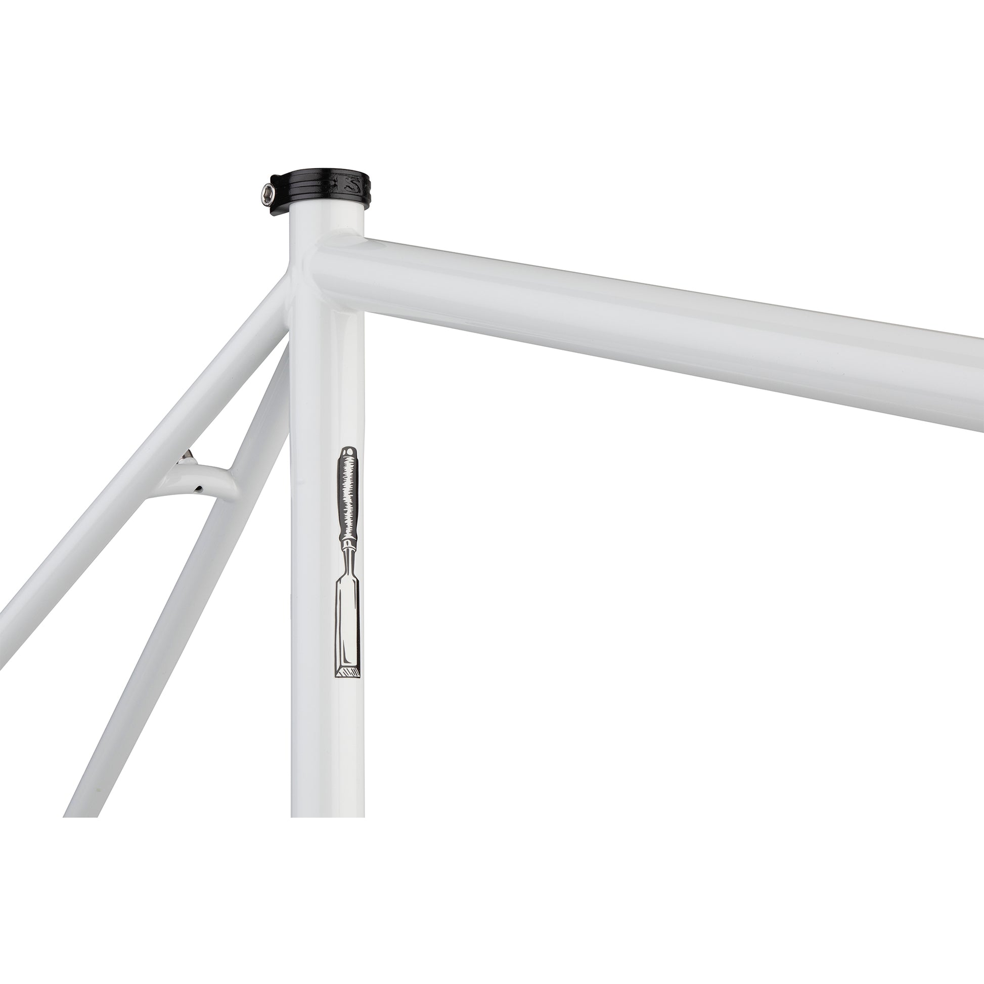 Surly Preamble Frameset Thorfrost White seat tube area focus