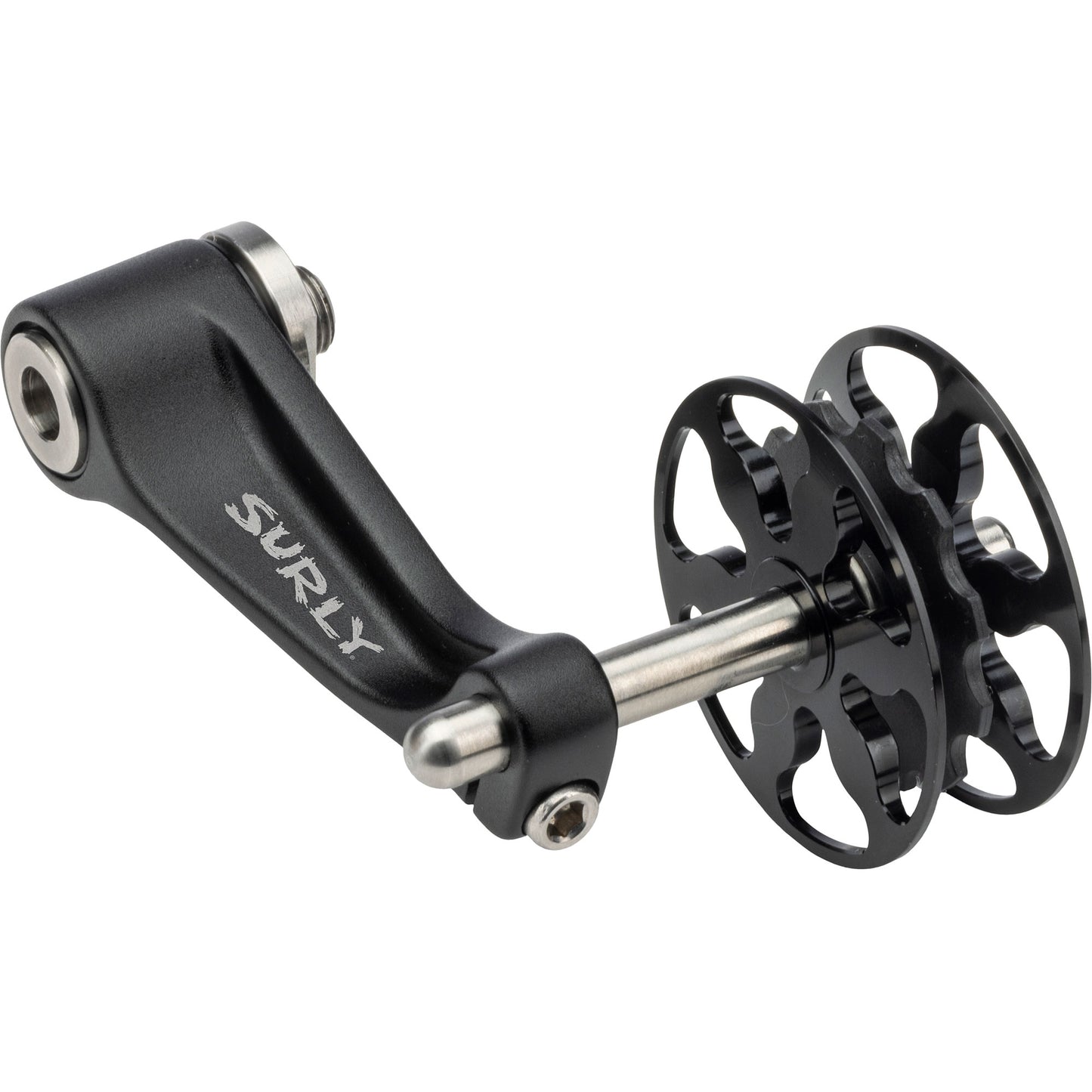 Surly Singleator single speed chain tensioner black color on white background