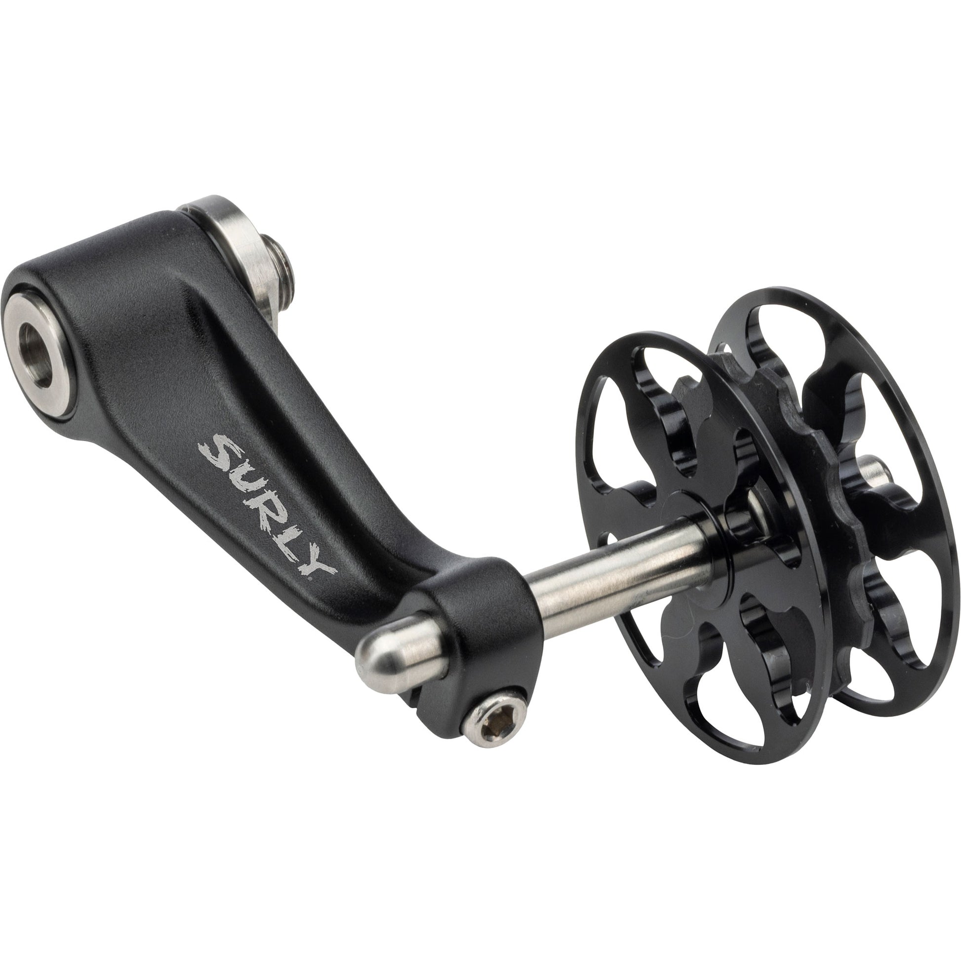 Surly Singleator single speed chain tensioner black color on white background